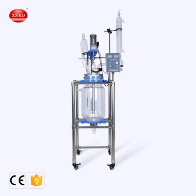 20l Chemical Double Layer Glass Reactor